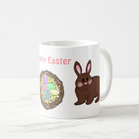 Osternest mit Bunnies Kaffeetasse (VorderseiteRechts)