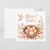 Osternest mit Eiern Einladung (Vorne/Hinten)