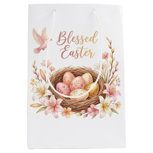 Osternest mit Eiern Mittlere Geschenktüte (Vorderseite)