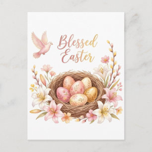 Osternest mit Eiern Postkarte