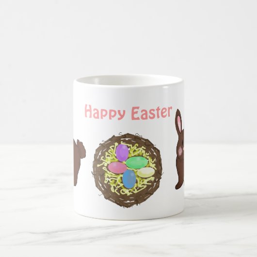 Osternest mit Hasen Kaffeetasse (Mittel)