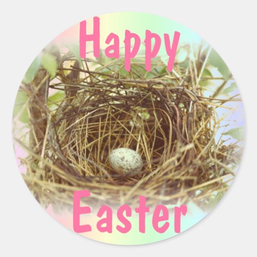 Osternest Runder Aufkleber (Vorderseite)