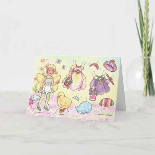 Osternfeenhafte Papierpuppen-Gruß-Karte Feiertagskarte (Vorderseite)