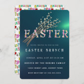 OsterNiedliche Blume Einladung (Vorne/Hinten)