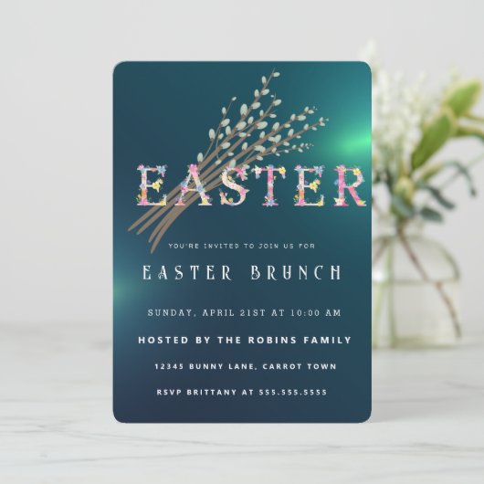 OsterNiedliche Blume Einladung (Stehend Vorderseite)