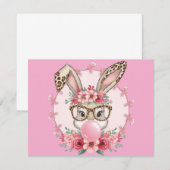 OsterNiedliche Blumenbunny Leopard Geschenk Einladung (Vorne/Hinten)