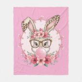 OsterNiedliche Blumenbunny Leopard Geschenk Fleecedecke (Vorderseite)