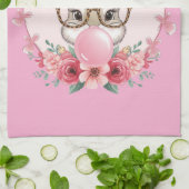 OsterNiedliche Blumenbunny Leopard Geschenk Geschirrtuch (Gefaltet)