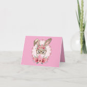 OsterNiedliche Blumenbunny Leopard Geschenk Karte (Vorderseite)