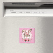 OsterNiedliche Blumenbunny Leopard Geschenk Magnet (In Situ (Geschirrspüler))