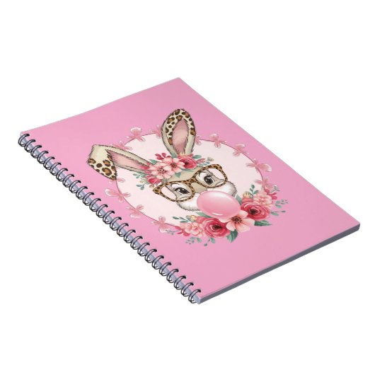 OsterNiedliche Blumenbunny Leopard Geschenk Notizblock (Rechte Seite)