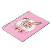 OsterNiedliche Blumenbunny Leopard Geschenk Notizblock (Linke Seite)