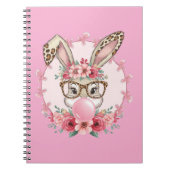 OsterNiedliche Blumenbunny Leopard Geschenk Notizblock (Vorderseite)