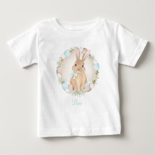 OsterNiedliches Bunny, Personalisierter Baby-Junge Baby T-shirt (Vorderseite)