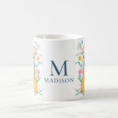 OsterNiedliches Kaninchenfrühlingsprofil Monogramm Kaffeetasse (Mittel)