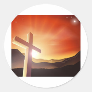 Osternquerkonzept Runder Aufkleber