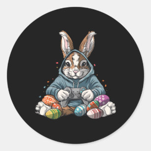 Osterntag Bunny Egg Funny Boys Girls Kinder Gamer Runder Aufkleber
