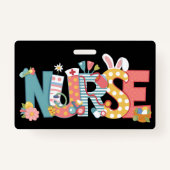 Osternurse Stethoscope Bunny Rabbit Eggs Ausweis (Vorderseite)