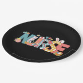 Osternurse Stethoscope Bunny Rabbit Eggs Pappteller (Schrägansicht)