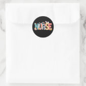 Osternurse Stethoscope Bunny Rabbit Eggs Runder Aufkleber (Tasche)