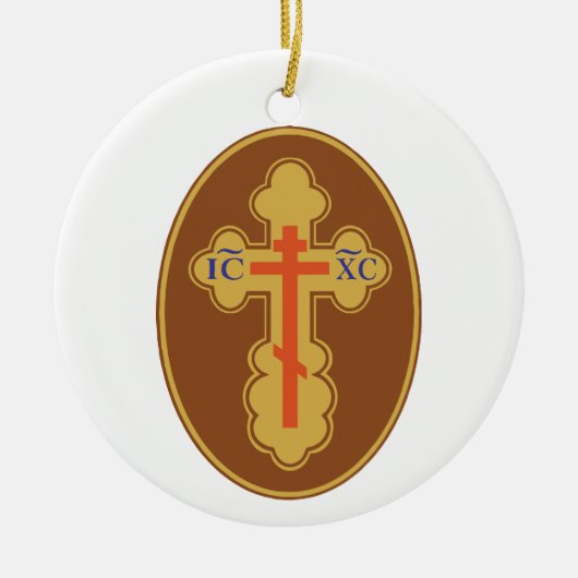 Osterorthodoxe Kreuz Keramik Ornament (Vorne)