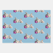 Osterpackpapier zwei Kaninchen & Ostereier Geschenkpapier Set (Vorderseite)