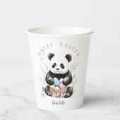 Osterpanda mit Aquarellblumen Pappbecher (Vorderseite)