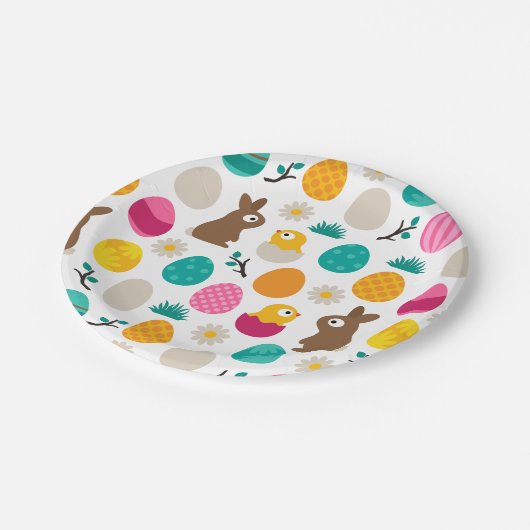 Osterpapier-Teller Pappteller (Schrägansicht)