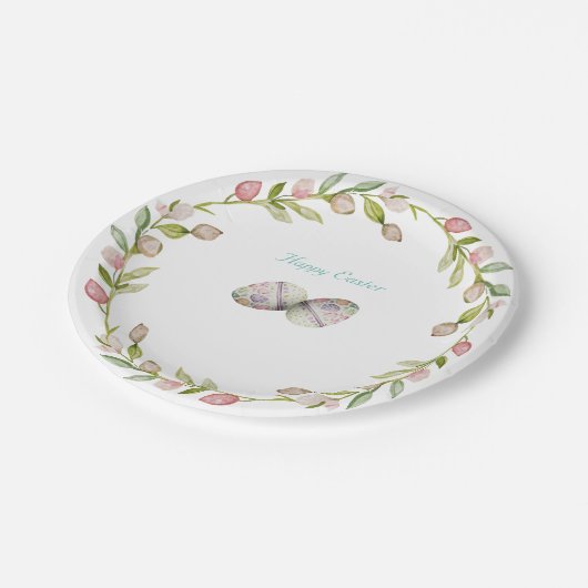 Osterpapierplatte 7" rund pappteller (Schrägansicht)