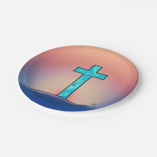 Osterpapierplatte Pappteller (Schrägansicht)