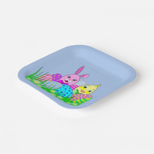 Osterpapierplatte Party Pappteller (Gewinkelt)