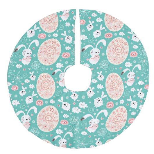 Osterparade Baumrock Leinenimitat Weihnachtsbaumdecke (Vorderseite)