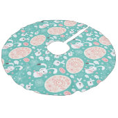 Osterparade Baumrock Leinenimitat Weihnachtsbaumdecke (Schrägansicht)