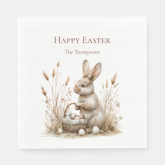 OsterParty Bunny Beige Boho Serviette (Vorderseite)