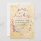 OsterParty EGG Blume Party Rosa Vintag Einladung (Vorderseite)