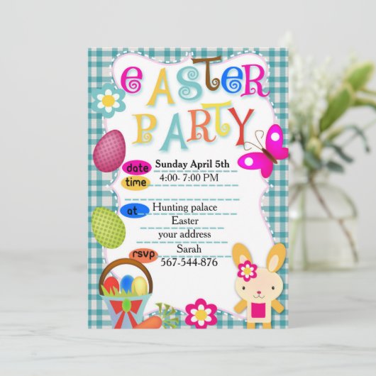 OsterParty Einladung (Stehend Vorderseite)