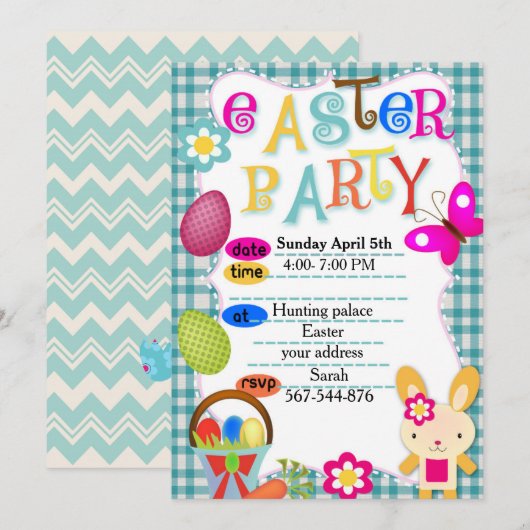 OsterParty Einladung (Vorne/Hinten)