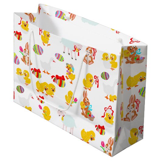 Osterparty Große Geschenktüte (Vorderseite Schrägansicht)