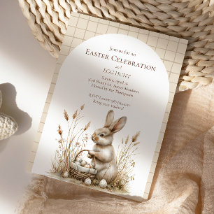 Osterparty Hase Beige Boho Einladung