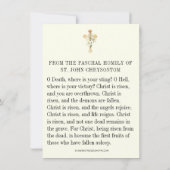 Osterpaschal Homily Gebet St. John Chrysostom Mitteilungskarte (Rückseite)