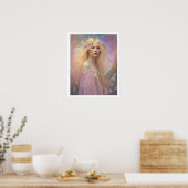 Osterpastel Art Deco Woman Blond Rose Poster (Küche)