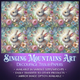 Osterpastel Butterfisch Bunny Decoupage Seidenpapier