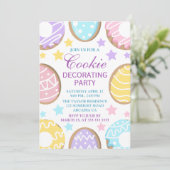 Osterpastel-Cookie Dekorieren Party Einladung (Stehend Vorderseite)