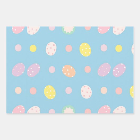 Osterpastel hellblaues minimalistisches Set von 3 Geschenkpapier Set (Vorderseite)