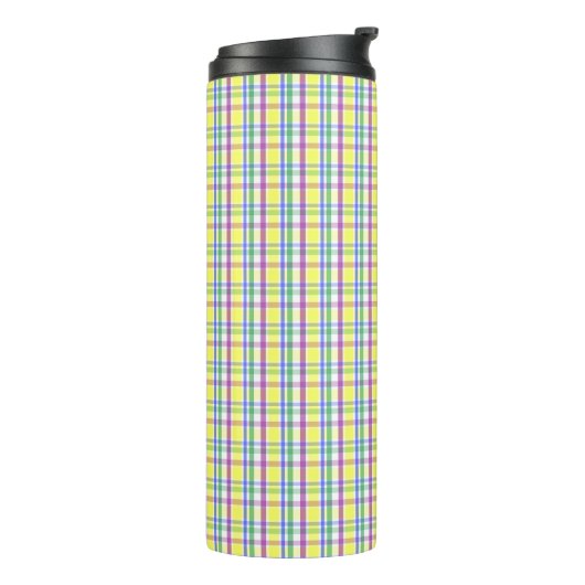 Osterpastel Karierter Frühling Muster Thermosbecher (Nach links gedreht)