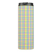 Osterpastel Karierter Frühling Muster Thermosbecher (Rückseite)