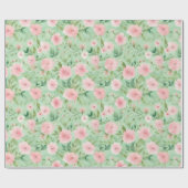 Osterpastel Pink & Green Florals Geschenkpapier (Flach)