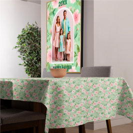Osterpastel Pink & Green Florals Tischdecke