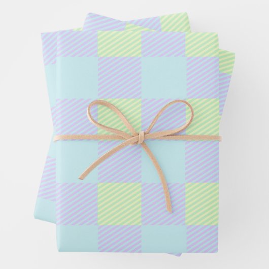 Osterpastellfarben Schlichtes Muster Geschenkpapier Set (Beispiel)