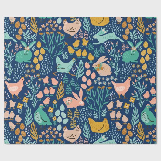 Osterpastellfarben Symbole nahtlos Muster Geschenkpapier (Flach)